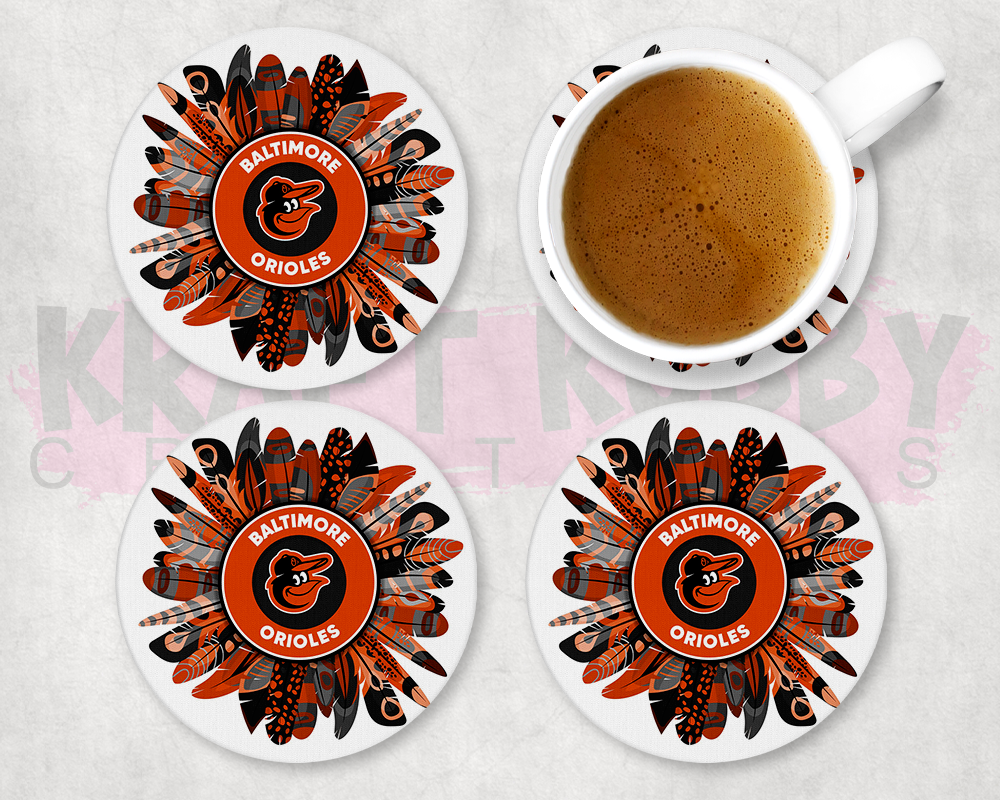 Table Coaster - Neoprene Table Coasters - Baltimore Orioles