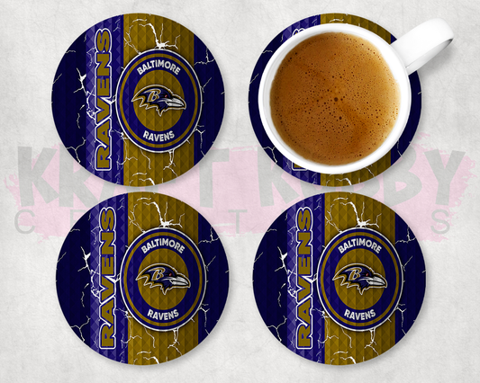 Table Coaster - Neoprene Table Coasters - Ravens