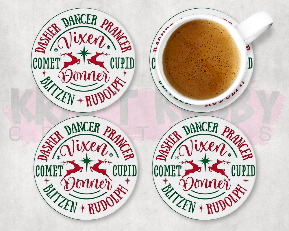 Table Coaster - Neoprene - Christmas - Reindeers