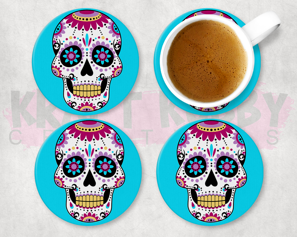 Table Coaster - Neoprene Table Coasters - Skull