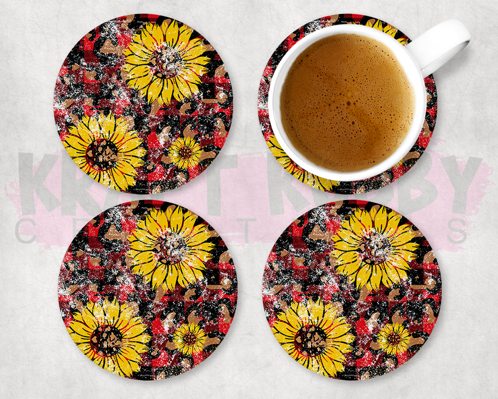 Table Coaster - Neoprene Table Coasters - Sunflowers