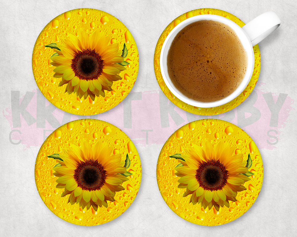 Table Coaster - Neoprene Table Coasters - Sunflowers