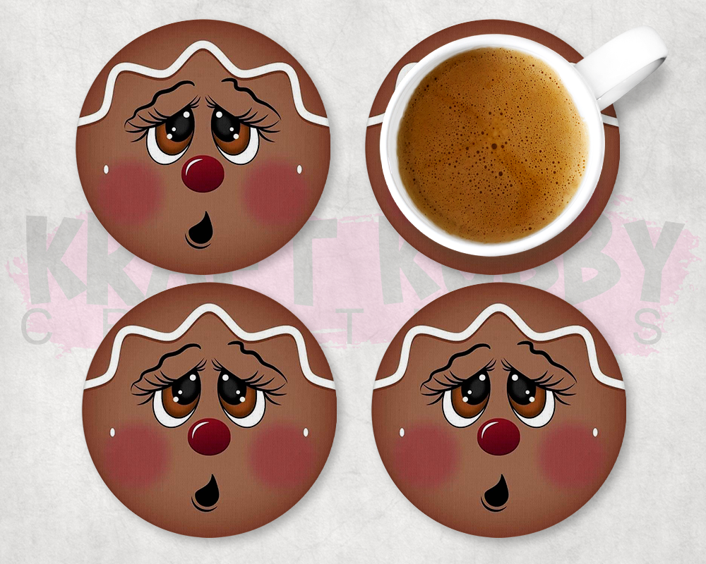 Table Coaster - Neoprene - Christmas - Cute Face