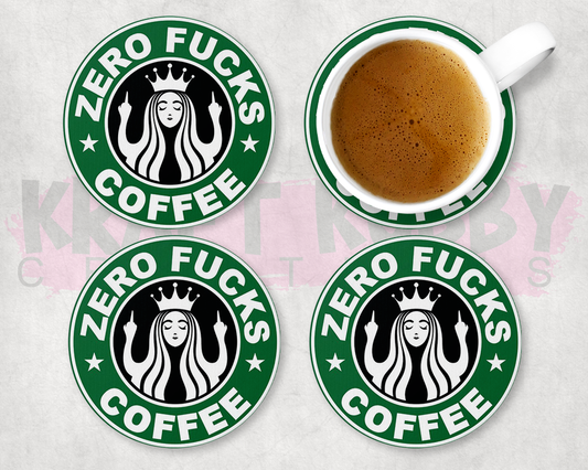 Table Coaster - Neoprene - Starbucks - Zero Fucks Given