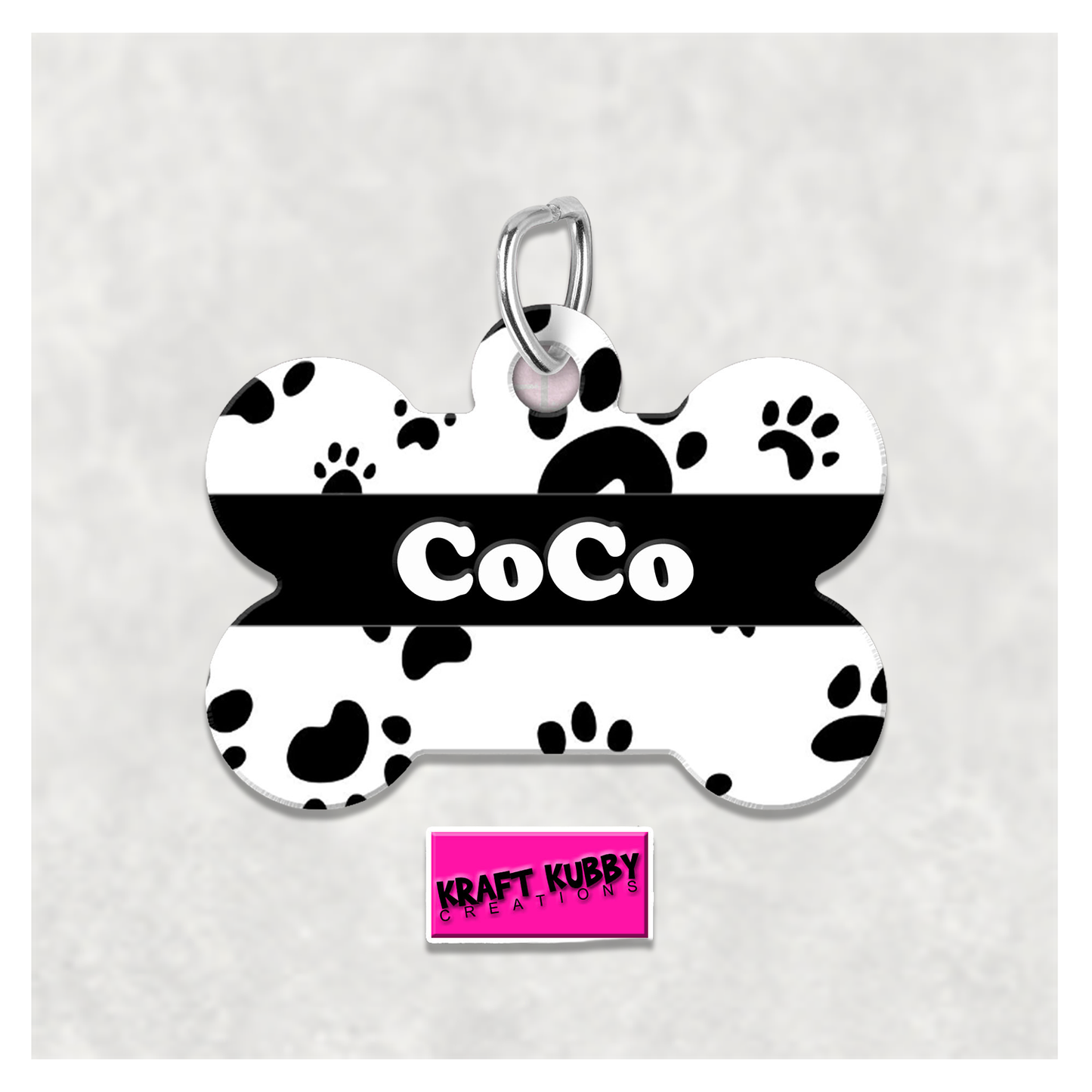 Pet Tag - Personalized Pet ID Tag - Bone Tag - Coco