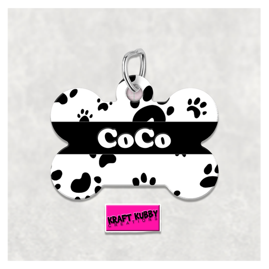 Pet Tag - Personalized Pet ID Tag - Bone Tag - Coco
