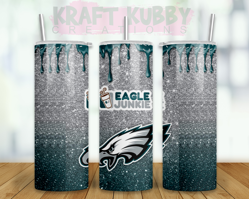 Tumbler - 20 oz - Sublimation - Dunkie Junkie - Eagles