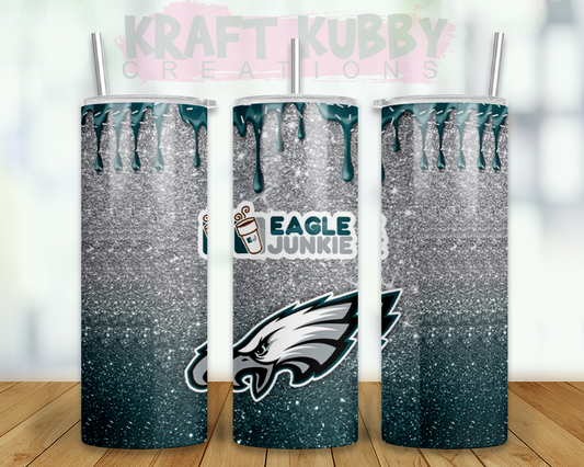 Tumbler - 20 oz - Sublimation - Dunkie Junkie - Eagles