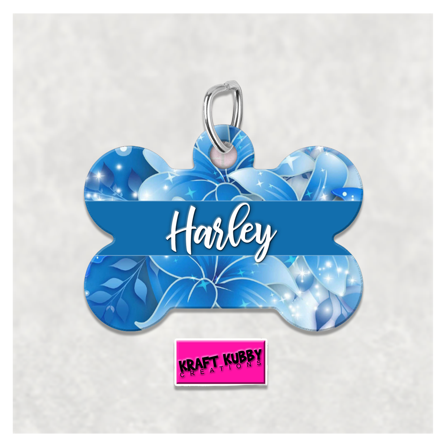 Pet Tag - Personalized Pet ID Tag - Bone Tag - Harley