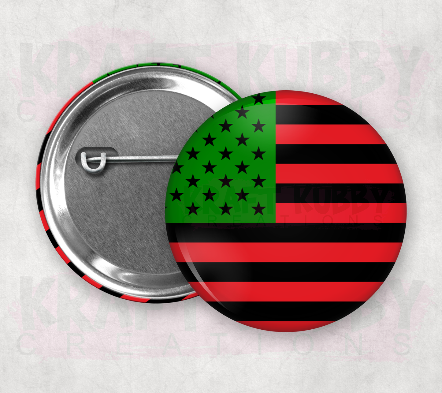 Buttons - Pinback Buttons - Juneteenth - Flag