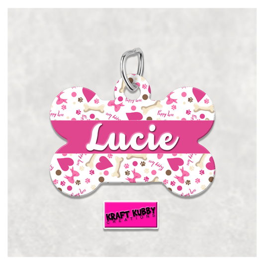 Pet Tag - Personalized Pet ID Tag - Bone Tag - Lucie