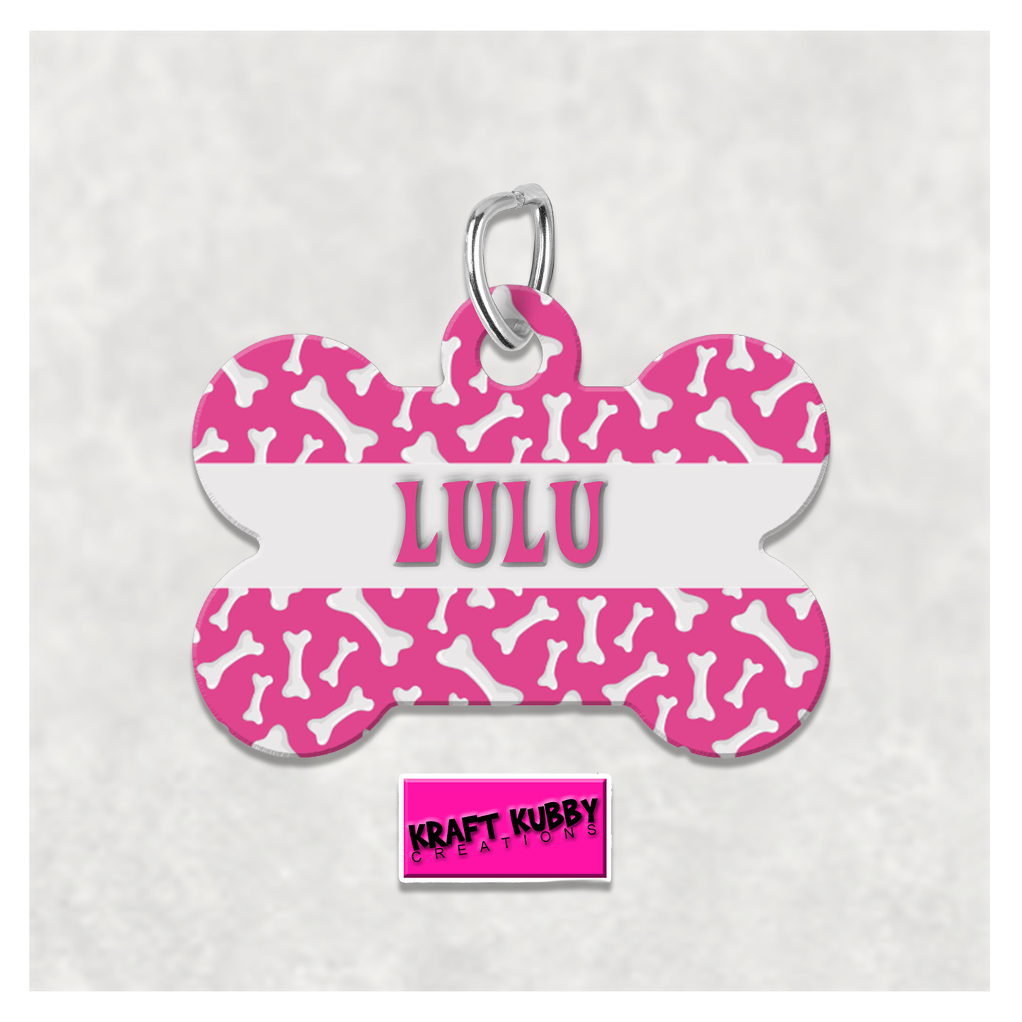 Pet Tag - Personalized Pet ID Tag - Bone Tag - Lulu
