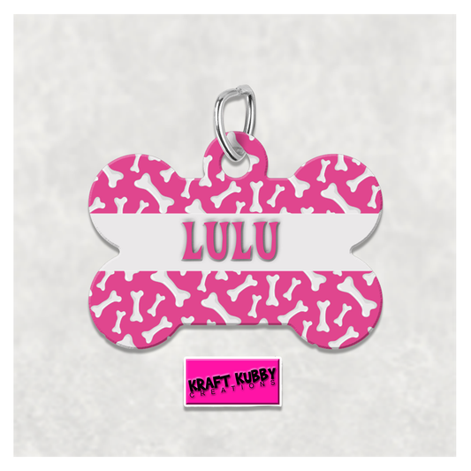 Pet Tag - Personalized Pet ID Tag - Bone Tag - Lulu