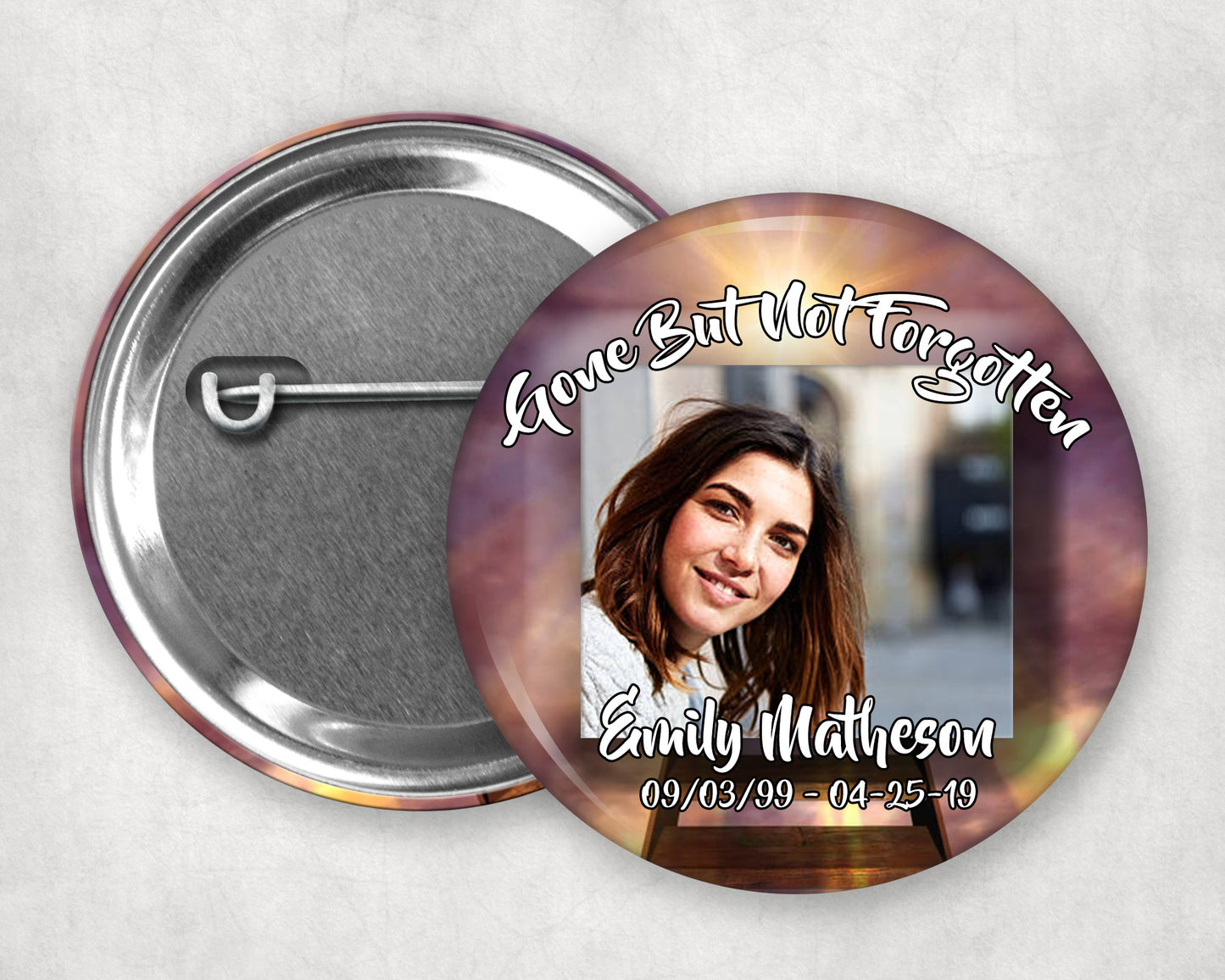 Memorial Funeral Buttons - Custom Funeral Buttons (10 Pack)