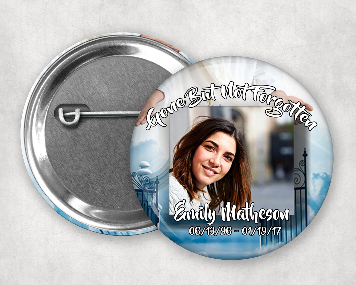 Memorial Funeral Buttons - Custom Funeral Buttons (10 Pack)