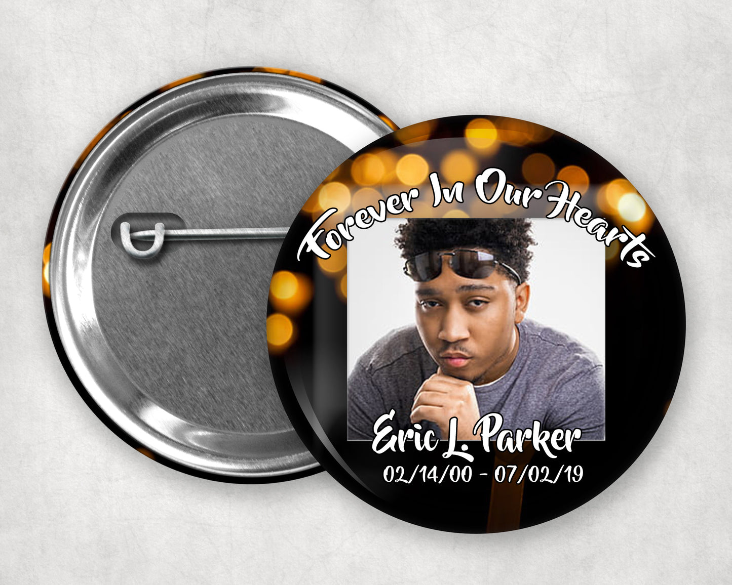 Memorial Funeral Buttons - Custom Funeral Buttons (10 Pack)