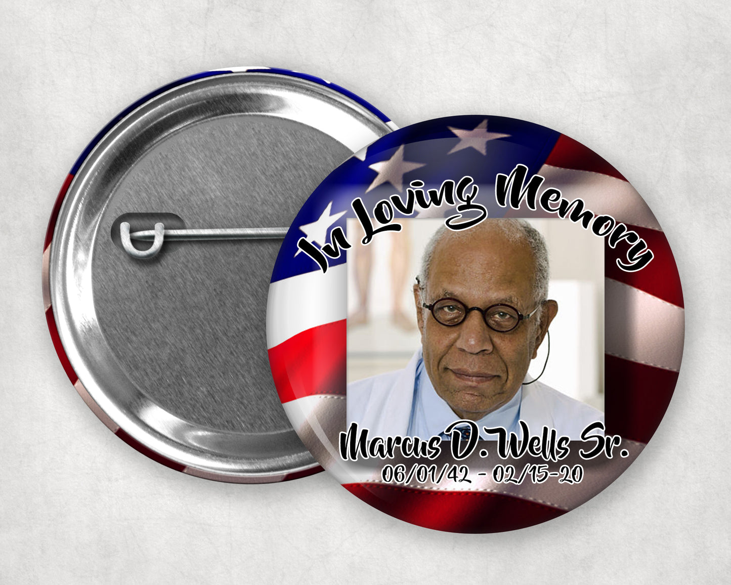 Memorial Funeral Buttons - Custom Funeral Buttons (10 Pack)