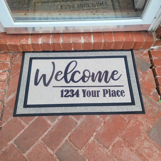Welcome & Address Door Mat