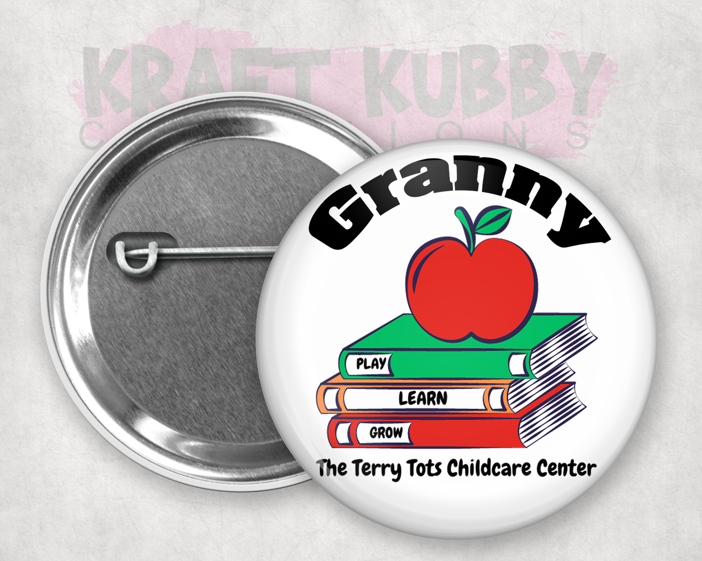 Buttons - Custom Button Name Tags - School - 2.25 inch