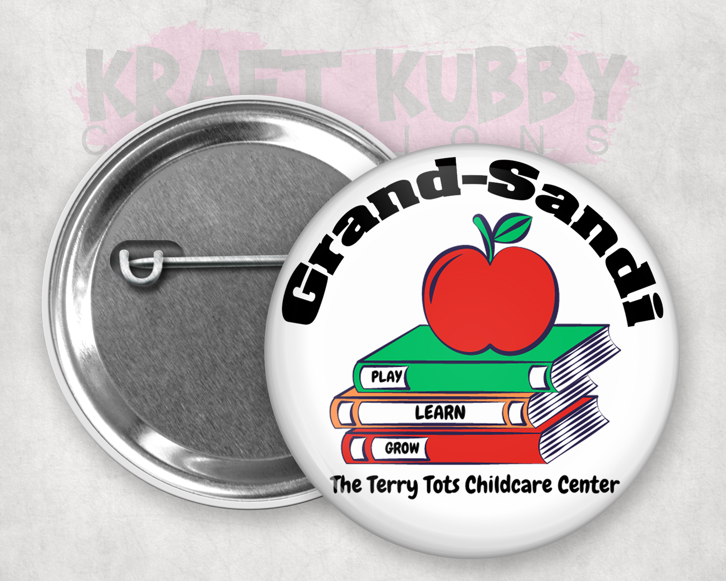 Buttons - Custom Button Name Tags - School - 2.25 inch